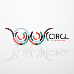 Abstract swirl lines symbol, circle logo icon