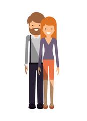 elegant couple avatars characters vector illustration design