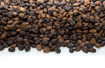 Coffee bean background with below space for text