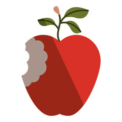 bitten apple fresh fruit icon vector illustration design