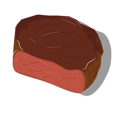 Steak with blood. Isolated vector image