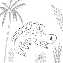 Stylized dinosaur of the middle to late Cretaceous period