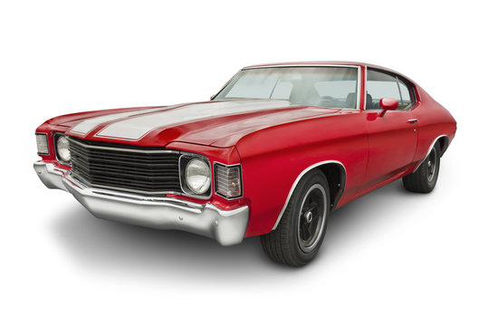 Red 1970 Muscle Car
