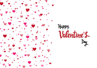 Happy Valentines Day. Pink and red hearts on a white background. wedding card, wallpaper. Vector illustration