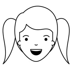 Obraz premium little girl head character vector illustration design