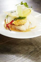 Pavé de maigre et légumes croquants