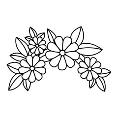 cute floral crown decoration icon vector illustration design