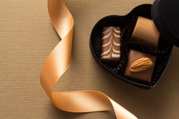 ハート型の箱に入ったプレゼントのチョコレート
