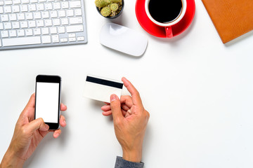 Man hands using smart phone