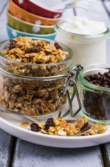 Traditional granola with raisins