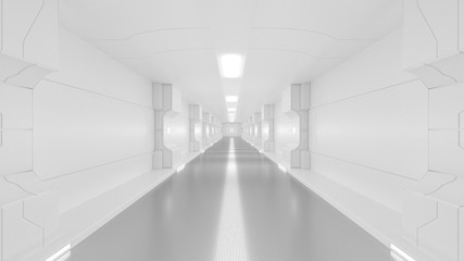 science lap, sci-fi corridor white color