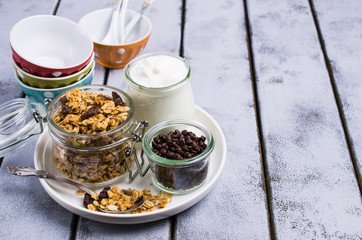 Traditional granola with raisins