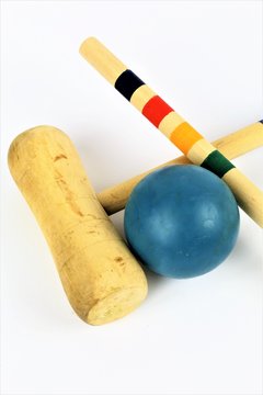 An concept Image of a croquet game set with ball 