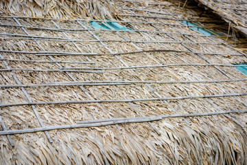Old thatch roof background, dry grass background