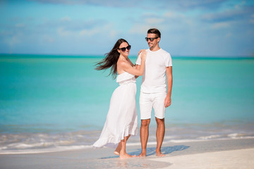 Family of two on the beach