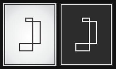 letter J font architecture logo