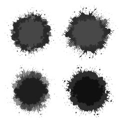 Set of grunge watercolor ink spots. Vector blots for your design.