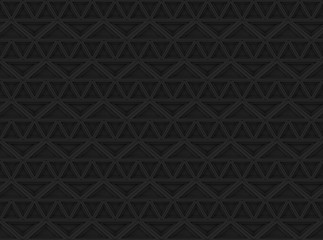 3d rendering. seamless Black color tone triangle polygonal pattern wall background.