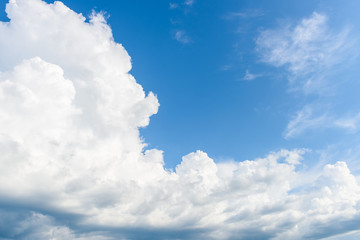 Beautiful cirrus clouds against the blue sky