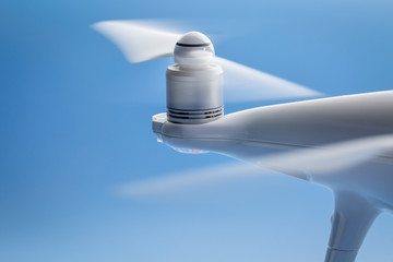 blurred rotating drone propellers