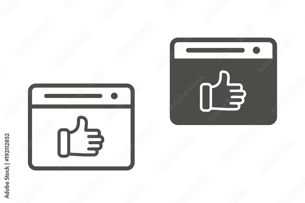 Poster browser vector icon.