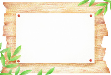 木目　新緑　看板　紙