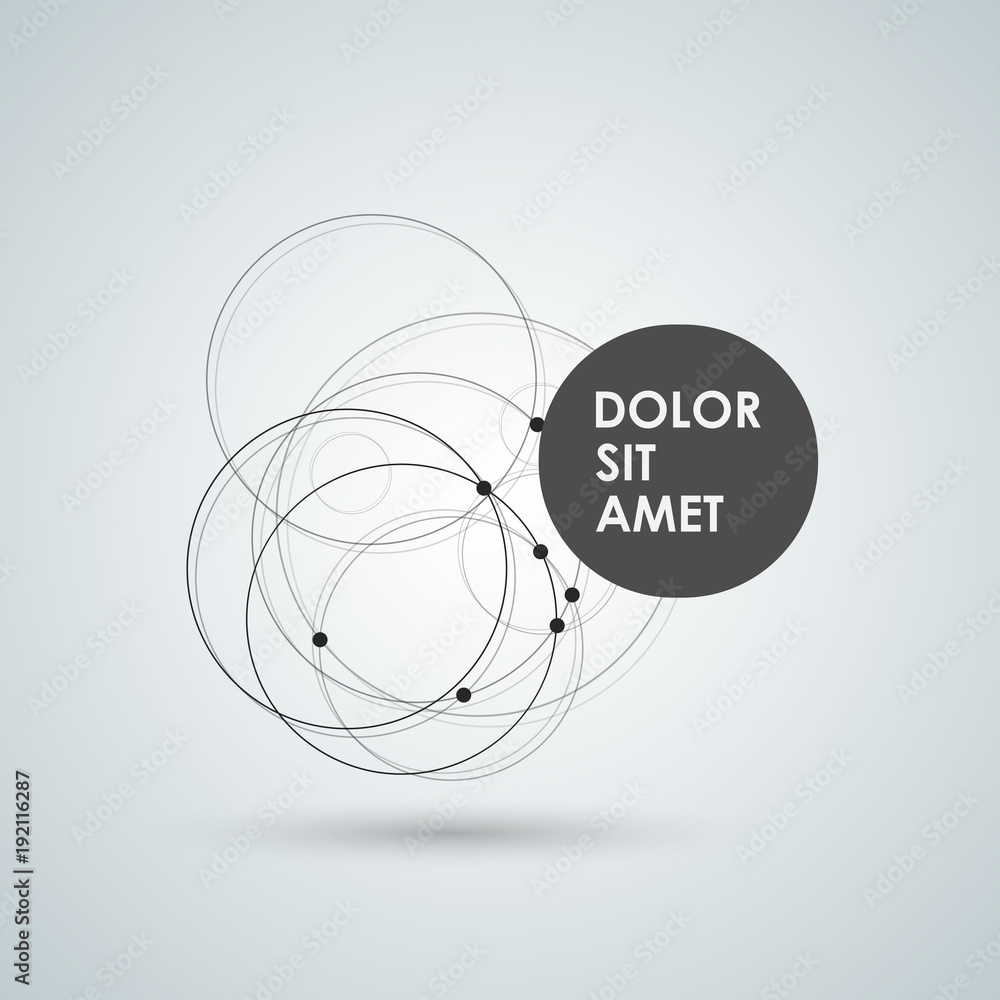 Poster abstract circle shapesm line and dots