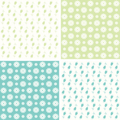 Set of floral abstract patterns
