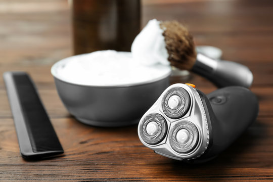 Shaving accessories for man on table