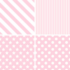 Pink patterns set.