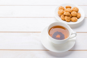 tea on the wooden table
