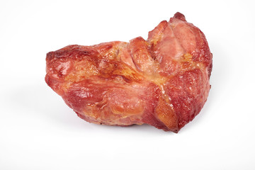 Roasted pork loin isolated on white background
