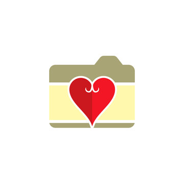 Love Camera Logo Icon Design