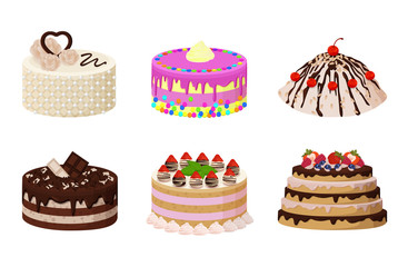 Sweet Bakery Collection Poster Vector Illustration