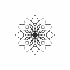 abstract floral line art ornament vector