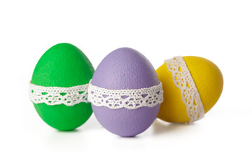 easter eggs isolated on white