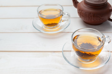 tea on the wooden table