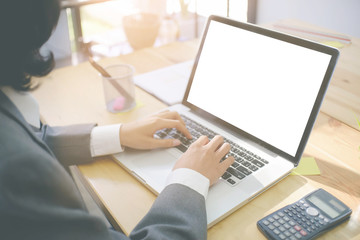 Fototapeta premium Workflow concept,Business working workflow on computer in business office.