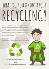 Recycling poster vector template. Creative banner about ecological (recycling) issues.