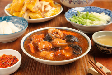 Chinese cuisine - Sea cucumber stewed pork leg