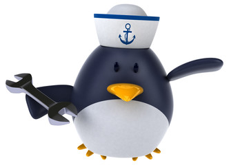 Fun penguin - 3D Illustration