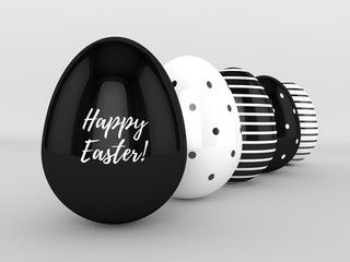 3d rendering of Easter eggs in row