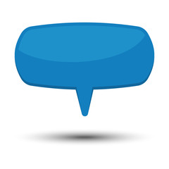 Blue cartoon comic balloon speech bubble without phrases and with shadow. Vector illustration.
