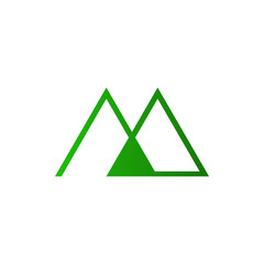 Abstract Initial M Letter Mountain Outline Symbol