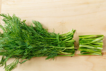A fennel coriander is cut into two sections