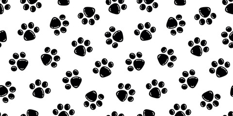 Fototapeta na wymiar Dog Paw Seamless Pattern vector Cat paw footprint isolated wallpaper background