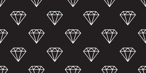 diamond seamless pattern vector gem isolated jewelry icon wallpaper background black