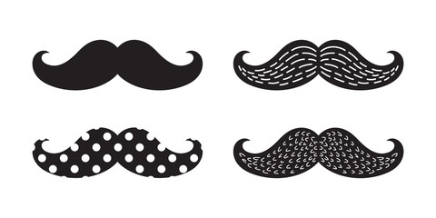 mustache vector icon logo illustration character polka dot doodle