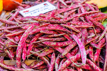 Farmer's fresh white pink beans in bangs