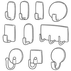 vector set of wall hooks